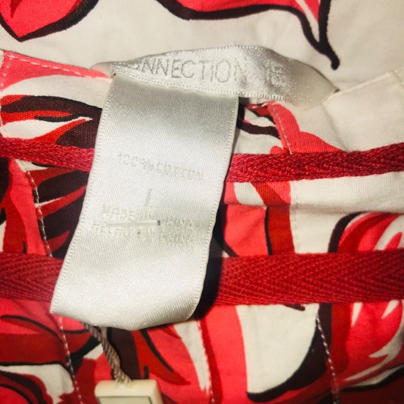 Red & White Floral/Flower/A-Line Skirt/Flowy/100% Cotton/Large Connection 18 - Picture 5 of 7